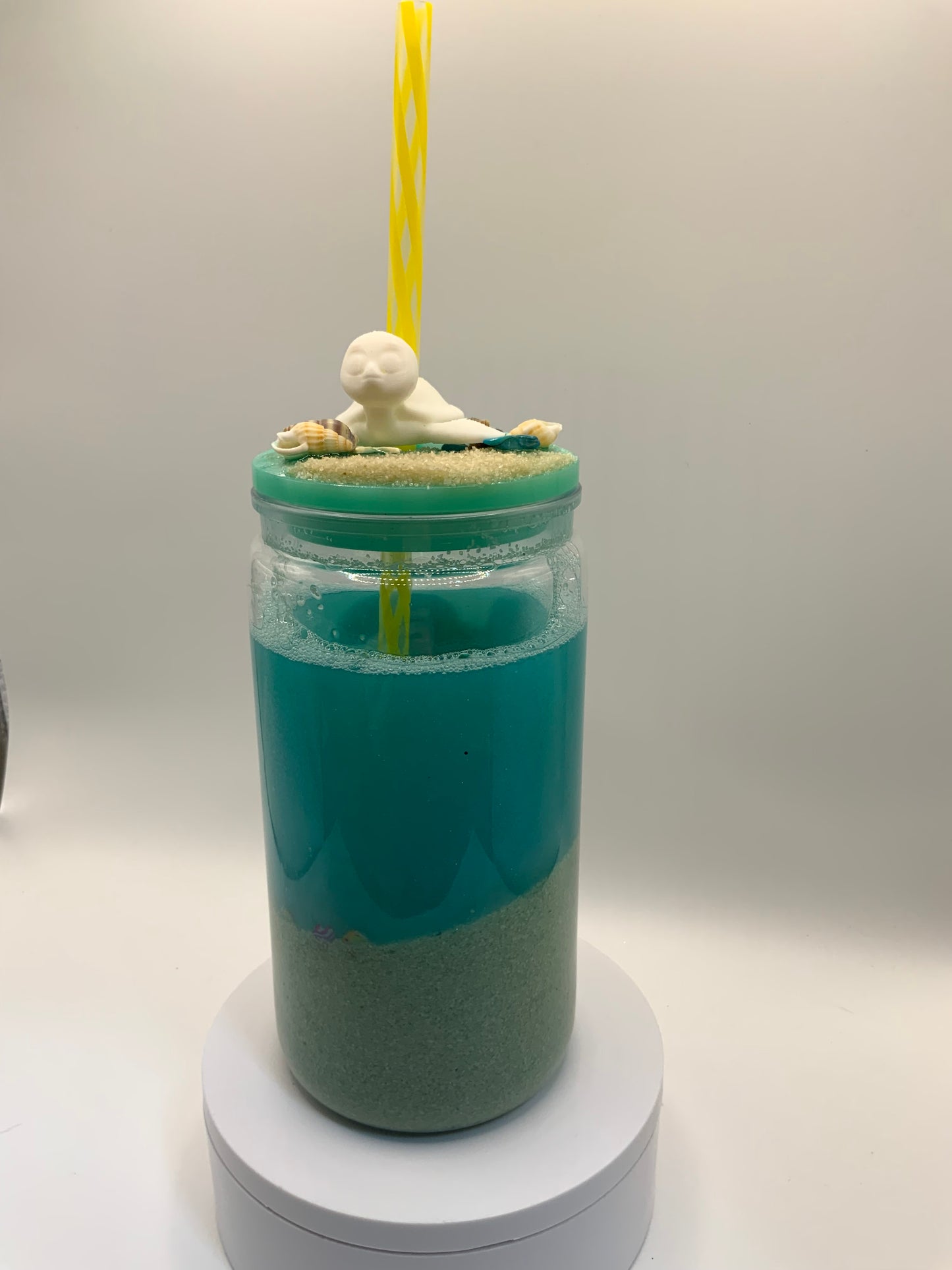 RTS {Aquarium Under The Sea Acrylic Lava Snow Globe Cup} 16 oz