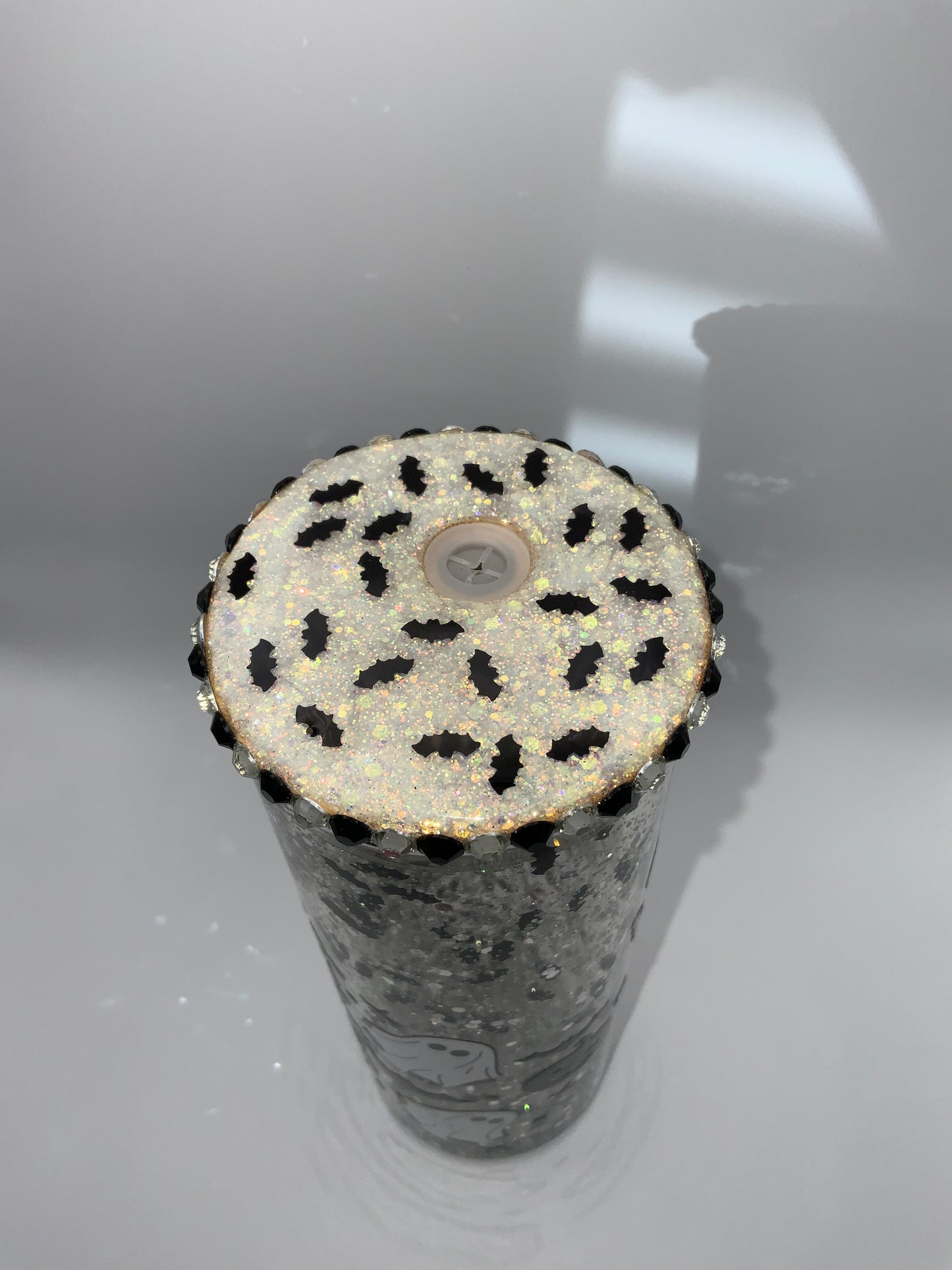RTS {Thick Thighs Spooky Vibes} 20 oz Glass Snow Globe Rhinestone/ Glittered Lid