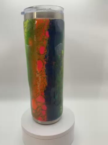 RTS Green/Orange/Pink/Yellow {Acrylic Skin} 20 oz Tapered