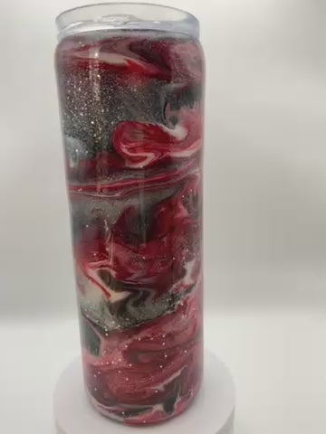 RTS Black Glittered Base {Red,White Swirl} 20 oz