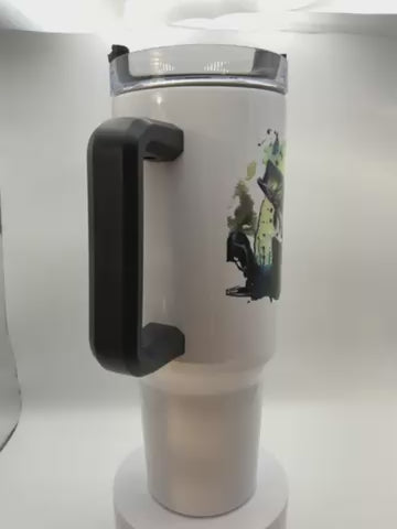 RTS {Black Handle Born To Fish} 40 oz