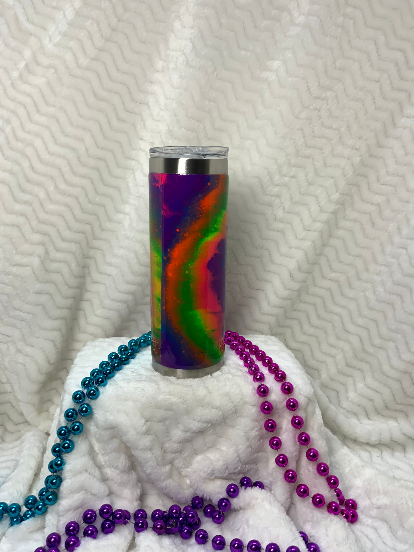 {Tie dye Summer Vibes} Glows in the Dark 20 oz Skinny