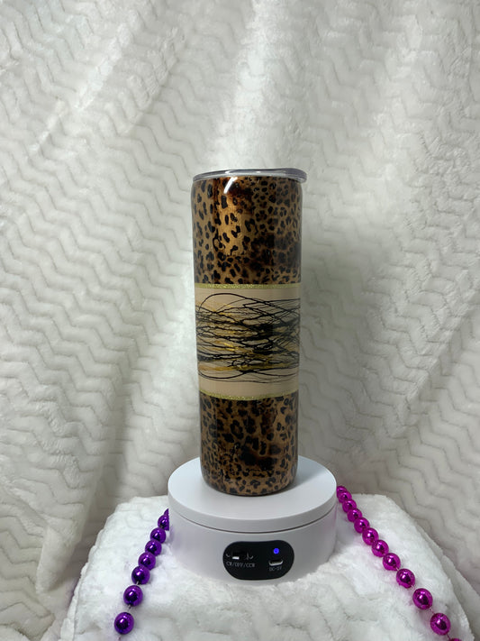 RTS {Brown leopard} Foil base 24 oz Plump