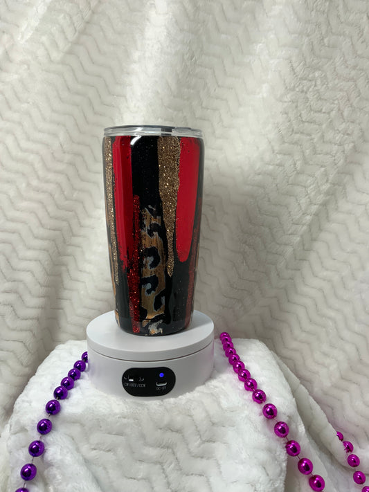 Foil red, {leopard}